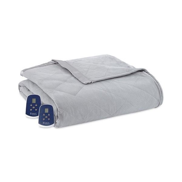 Shavel Shavel EBQNGRS Micro Flannel Queen Greystone Electric Heated Comforter & Blanket EBQNGRS